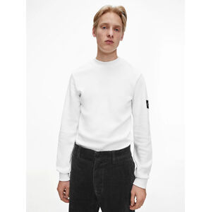 Calvin Klein pánské krémově bílé tričko s dlouhým rukávem - XL (P06)